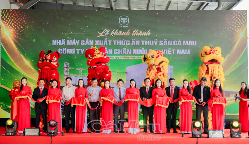 C.P. Việt Nam đưa vào hoạt động nhà máy sản xuất thức ăn thuỷ sản tại Cà Mau